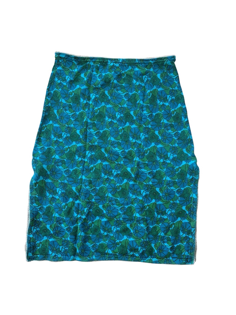 Guess Collection Blue Green Floral Knit Pencil Skirt